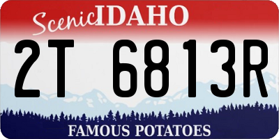 ID license plate 2T6813R