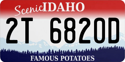 ID license plate 2T6820D