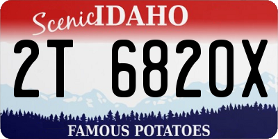 ID license plate 2T6820X