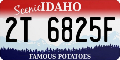 ID license plate 2T6825F