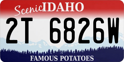 ID license plate 2T6826W