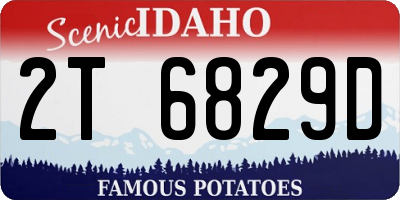 ID license plate 2T6829D