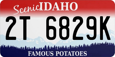 ID license plate 2T6829K