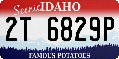 ID license plate 2T6829P