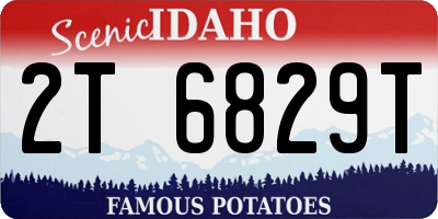 ID license plate 2T6829T