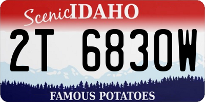 ID license plate 2T6830W