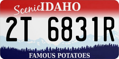 ID license plate 2T6831R