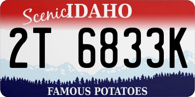 ID license plate 2T6833K