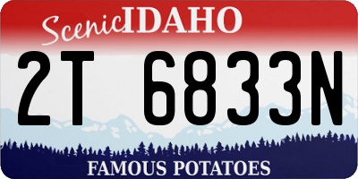 ID license plate 2T6833N