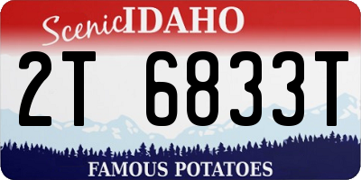 ID license plate 2T6833T