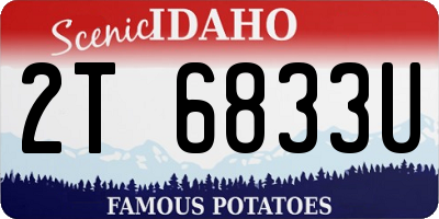 ID license plate 2T6833U