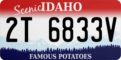 ID license plate 2T6833V