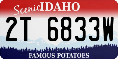 ID license plate 2T6833W