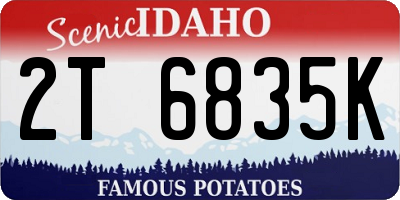 ID license plate 2T6835K