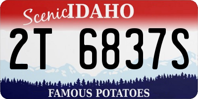 ID license plate 2T6837S