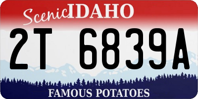 ID license plate 2T6839A