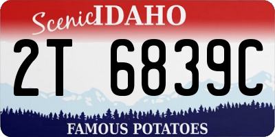 ID license plate 2T6839C