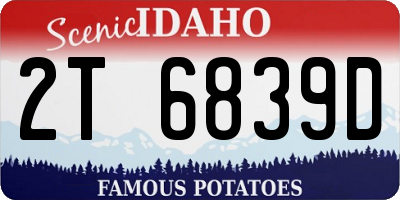 ID license plate 2T6839D