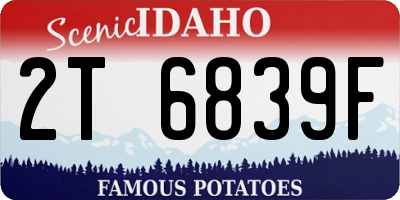 ID license plate 2T6839F