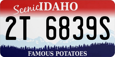ID license plate 2T6839S
