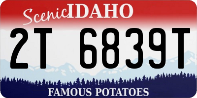 ID license plate 2T6839T