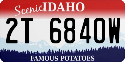 ID license plate 2T6840W