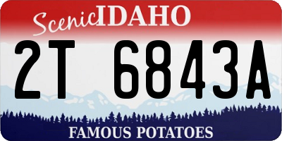 ID license plate 2T6843A