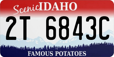 ID license plate 2T6843C