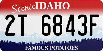 ID license plate 2T6843F