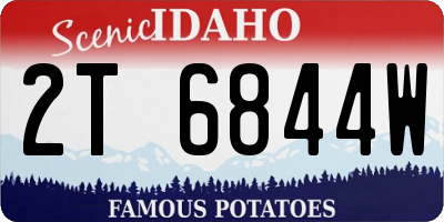 ID license plate 2T6844W