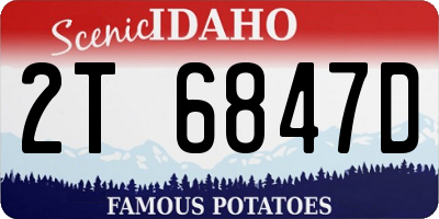 ID license plate 2T6847D