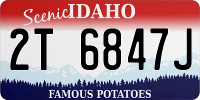 ID license plate 2T6847J