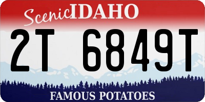 ID license plate 2T6849T
