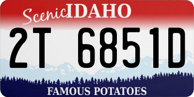 ID license plate 2T6851D
