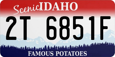 ID license plate 2T6851F