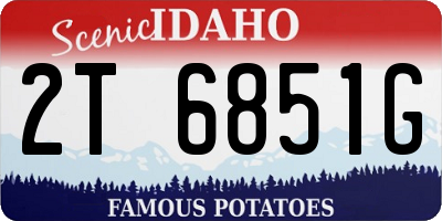 ID license plate 2T6851G