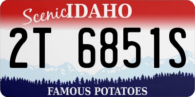 ID license plate 2T6851S