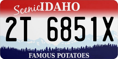 ID license plate 2T6851X