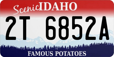 ID license plate 2T6852A