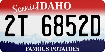 ID license plate 2T6852D