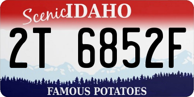 ID license plate 2T6852F