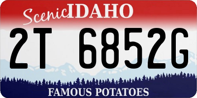 ID license plate 2T6852G