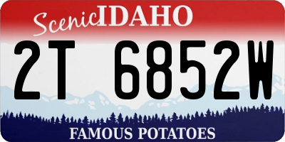 ID license plate 2T6852W