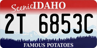 ID license plate 2T6853C