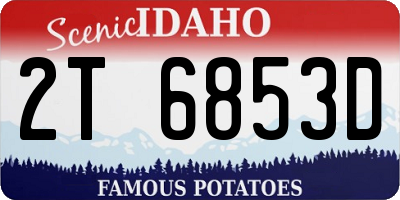 ID license plate 2T6853D