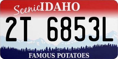 ID license plate 2T6853L