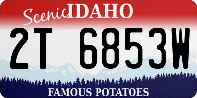 ID license plate 2T6853W