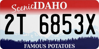 ID license plate 2T6853X