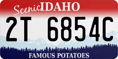 ID license plate 2T6854C