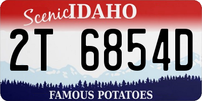 ID license plate 2T6854D